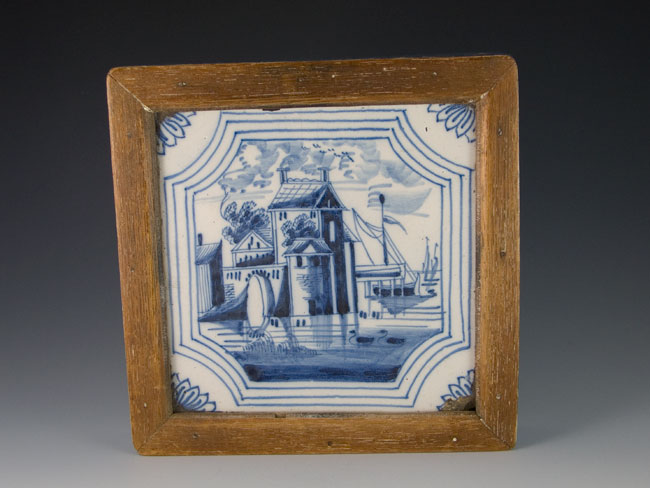 antique pottery Delftware tile