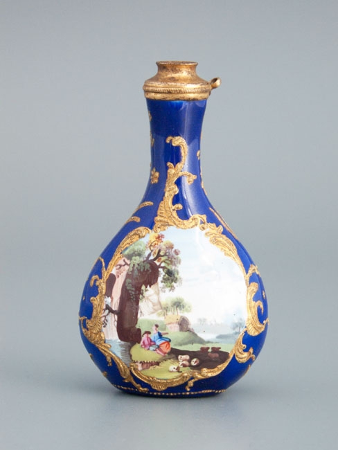 antique English enamel scent flask