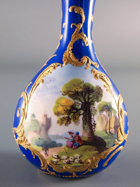 antique English enamel scent flask