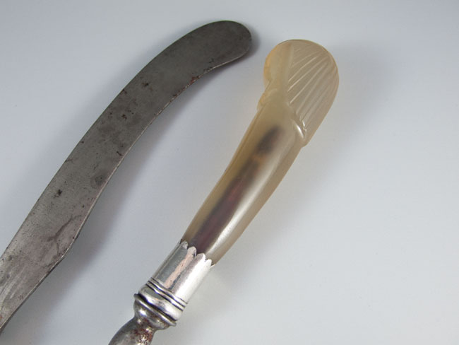 antique agate knife and fork