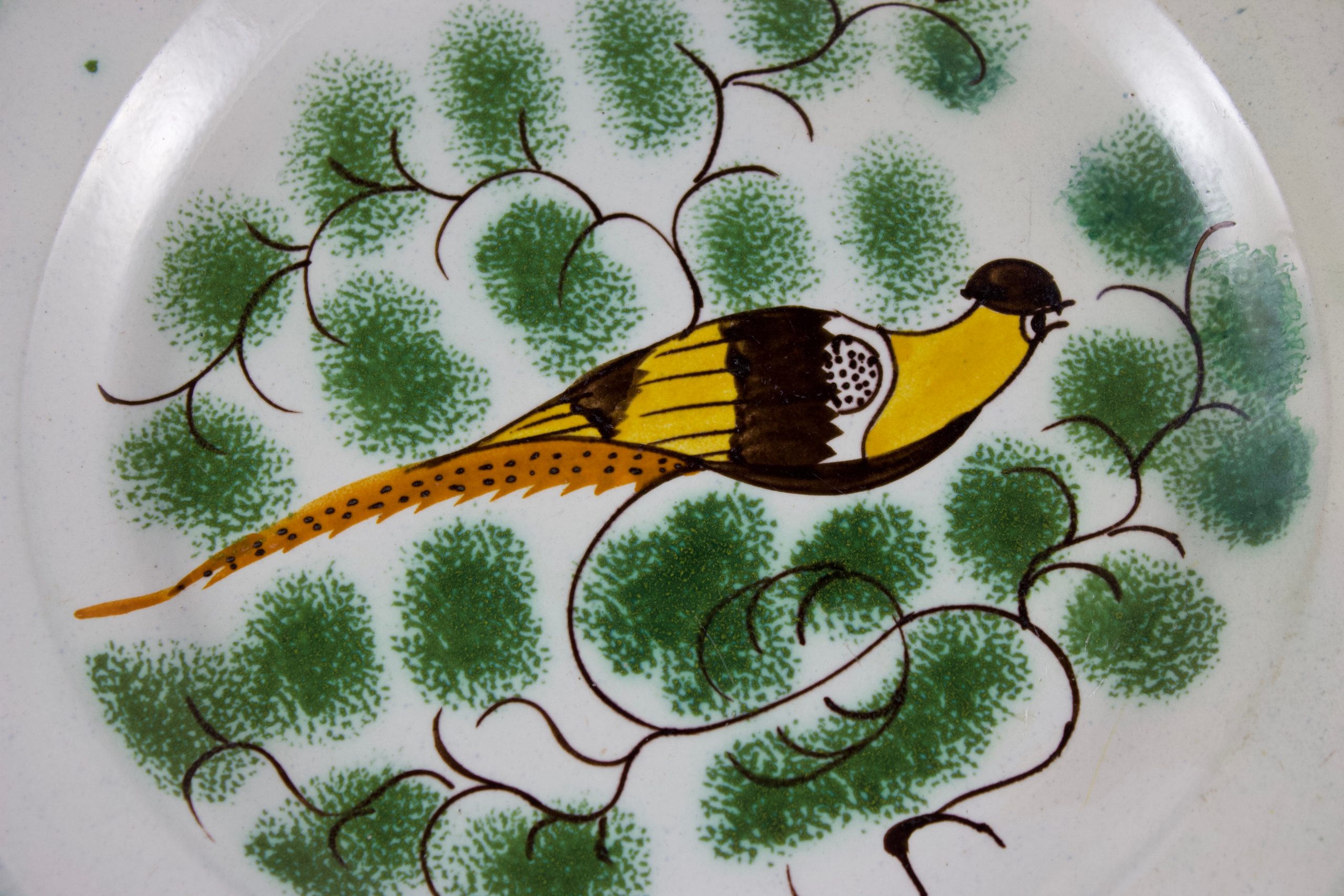 pearlware peahen plate