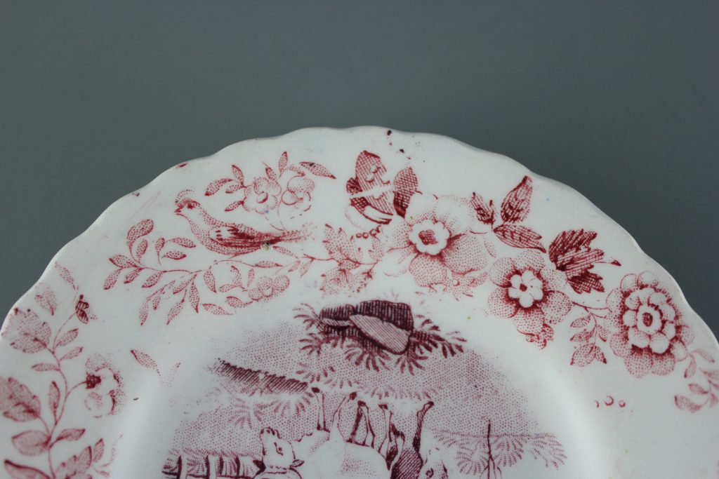 antique red transfer ware