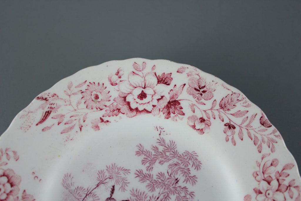 antique red transfer ware
