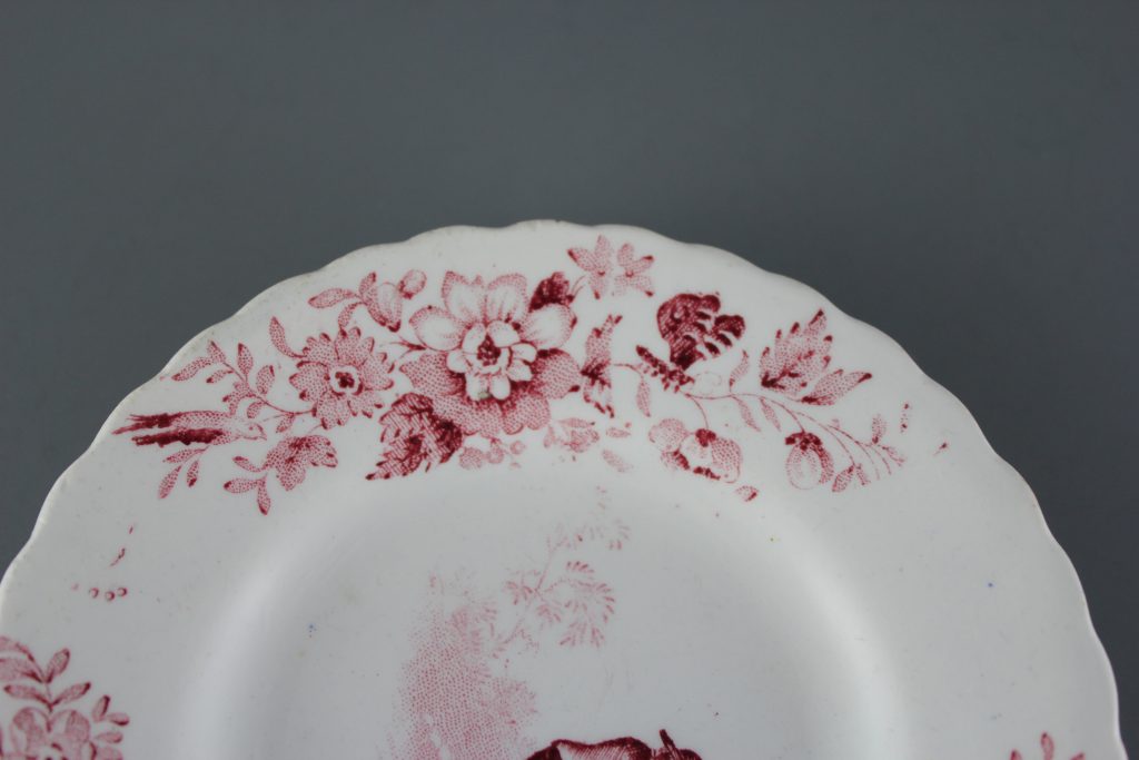 antique red transfer ware