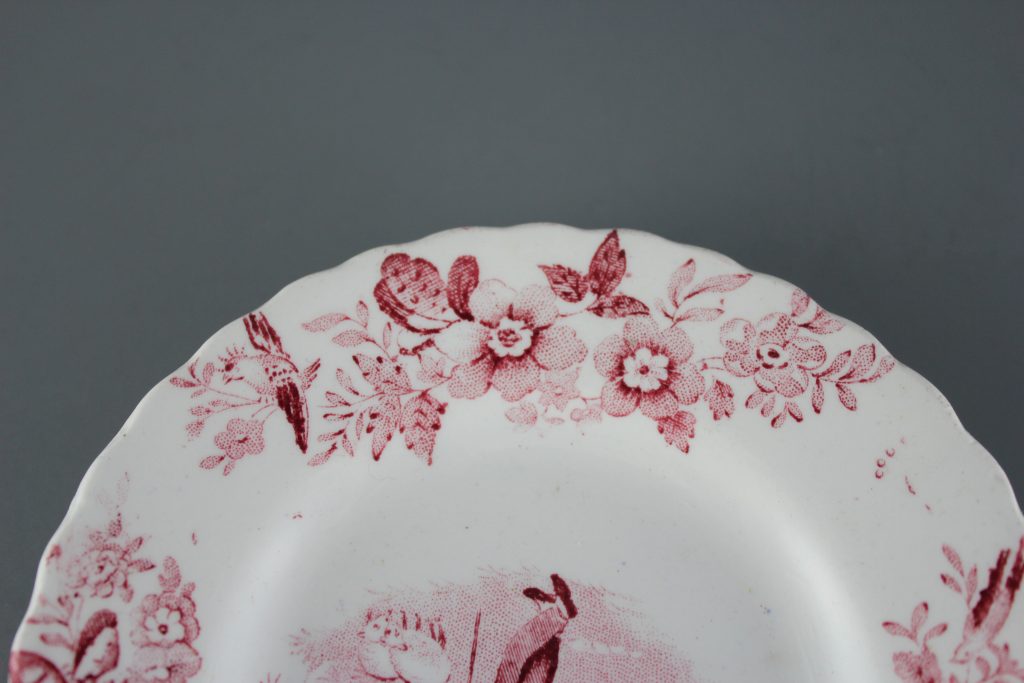 antique red transfer ware