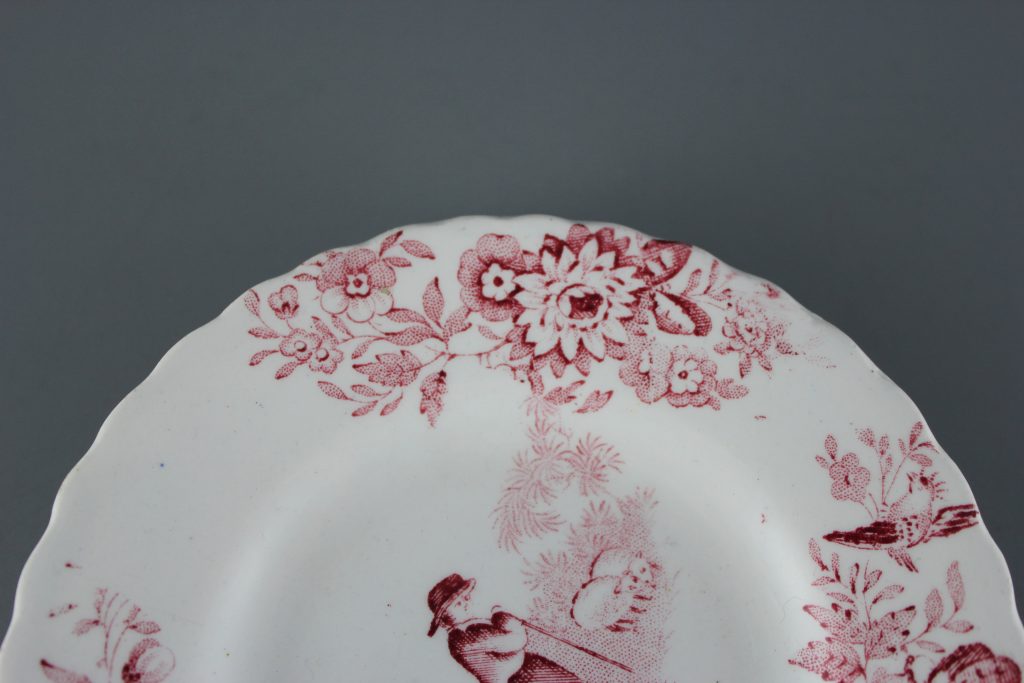 antique red transfer ware