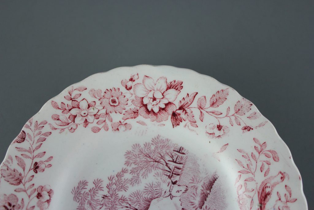 antique red transfer ware